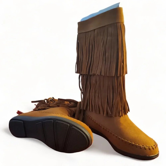 Sugar NWT | Chessie | Double Fringe Boots | Cognac Brown 6 - 6.5 - 7.5 - 8.5 - Picture 3 of 4